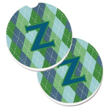 Carolines Treasures Initial Z Monogram Blue Argoyle  Cup Holder Car Coaster, PK2 CJ1020-ZCARC